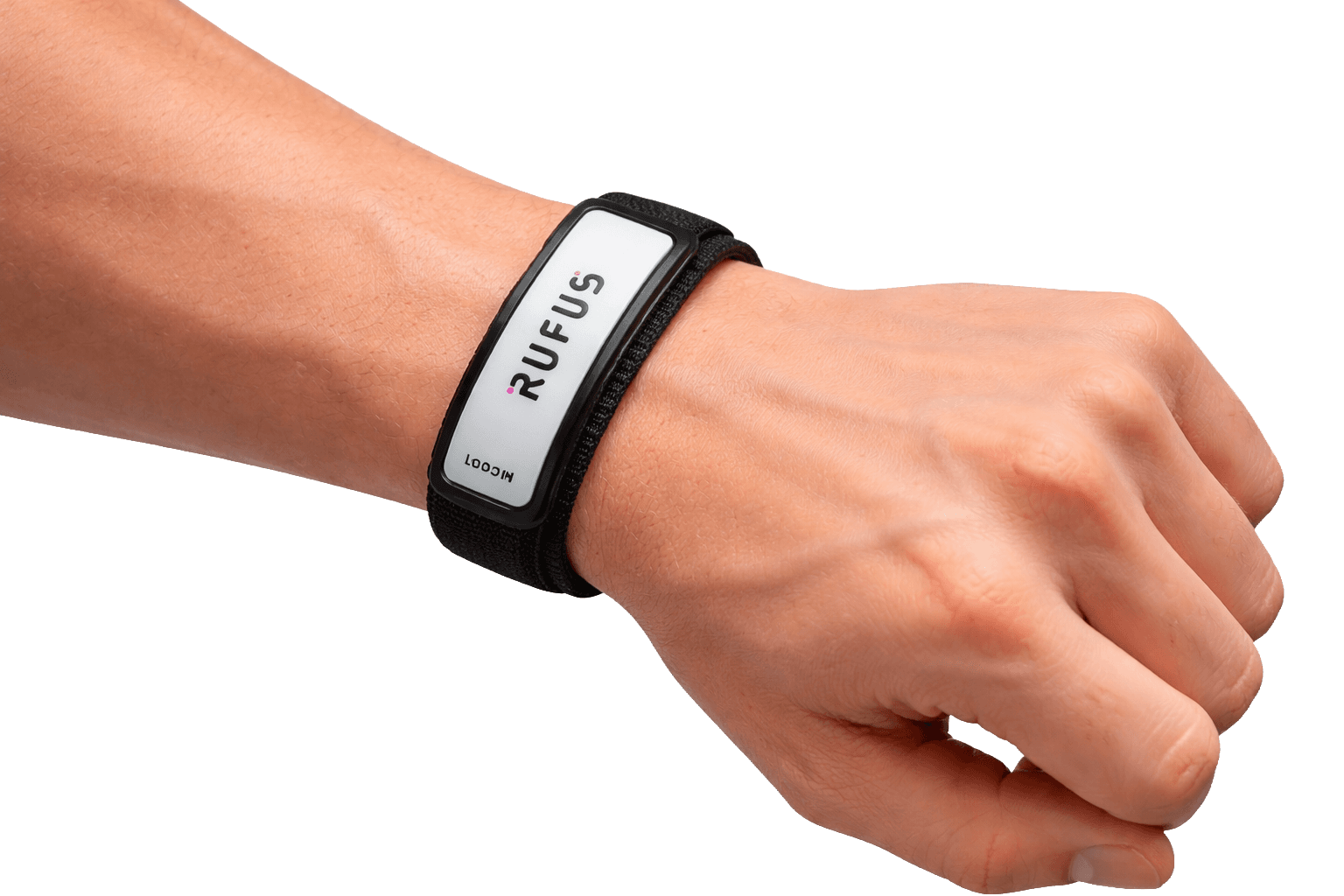 Atleta usando una Pulsera de cronometraje RUFUS M8